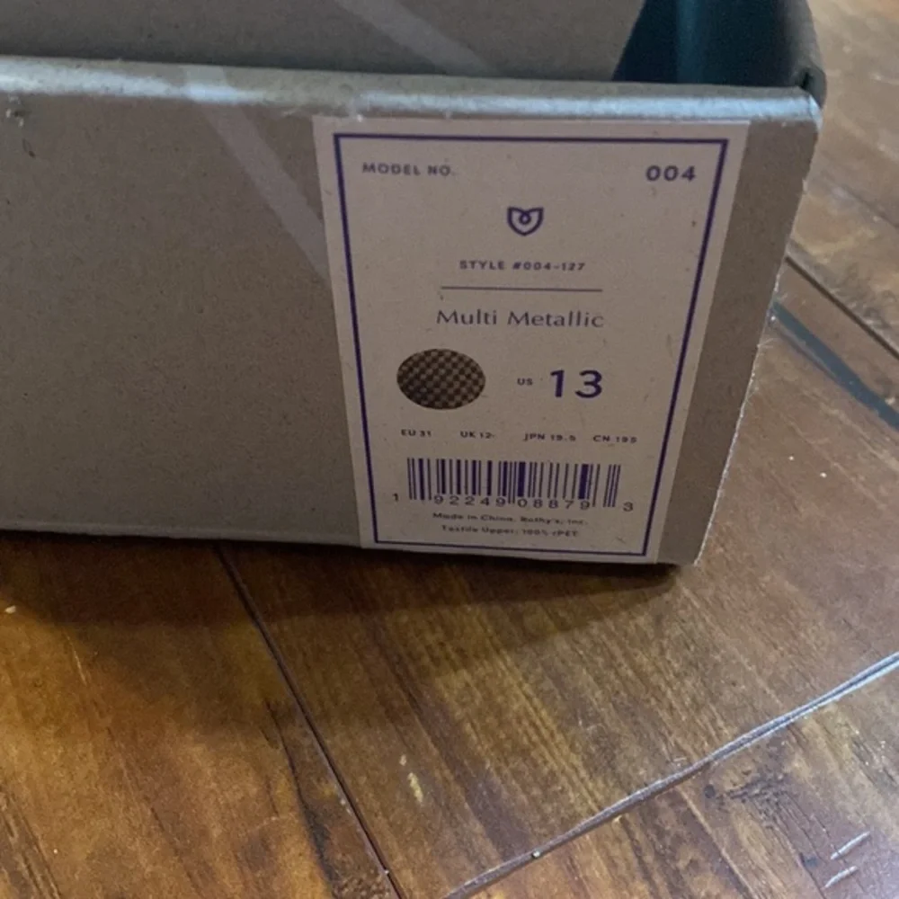 Rothy’s Kids Multi Metallic Flats Loafers Blue Halo Size 13 w/ Box